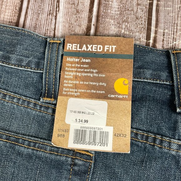 CARHARTT Men's 42 x 32 Relaxed Fit Holster Jean Medium Blue Denim NWT NEW - Picture 4 of 6